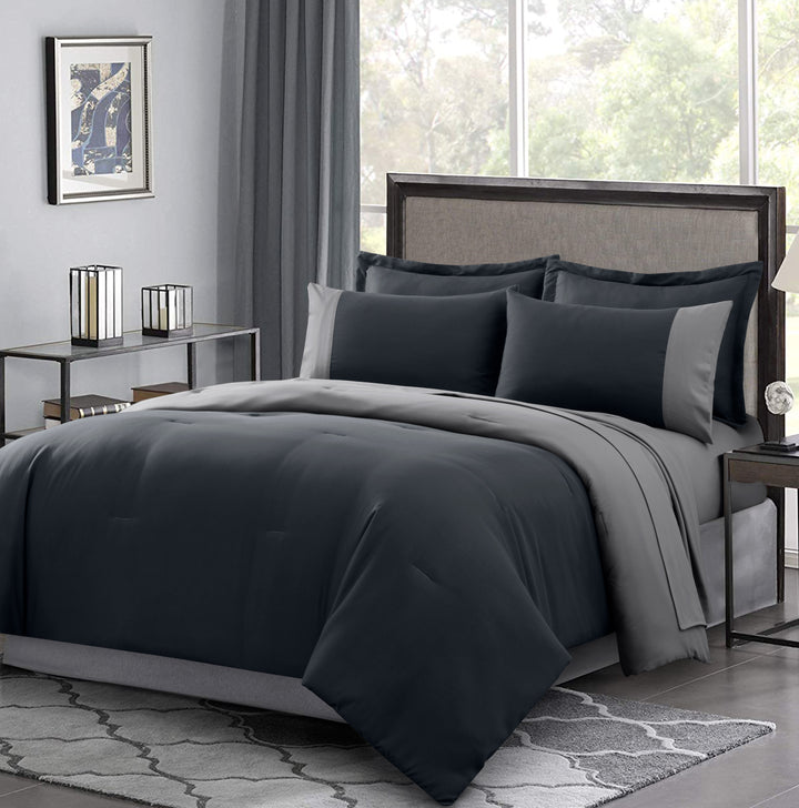 7-PIECE REGALIA REVERSIBLE BED-IN-A-BAG COMFORTER BEDDING SET